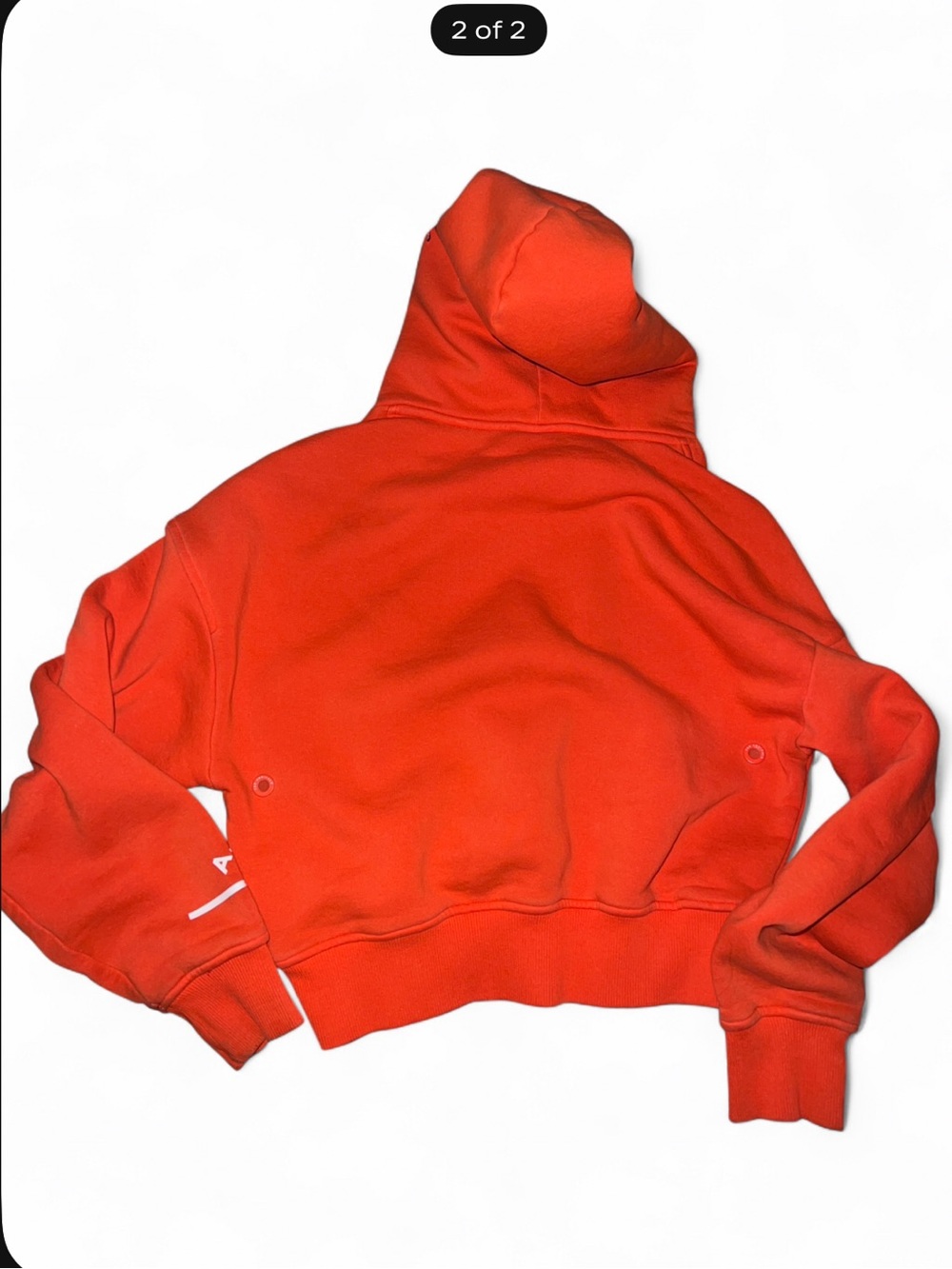 The Arrivals Women's Cropped Hoodie in Bright Orange - Picture 2 of 9